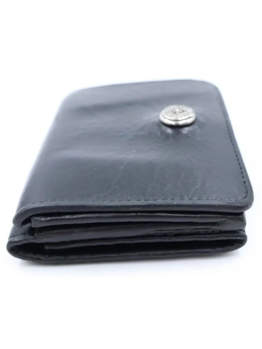 Chrome Hearts Open Wound Trifold Wallet Leather Black